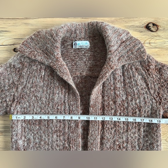 Vintage Mr. Poodle 100% Virgin Wool Pocketed Open Front Cardigan - Picture 7 of 9